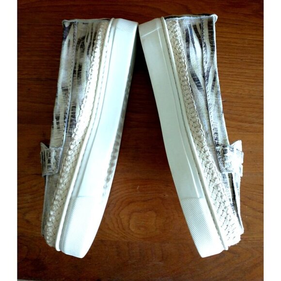 The Flexx Dockside Loafer Women's  Suede Platform Gray Print Shimmer EUC - 7.5M - Picture 5 of 9